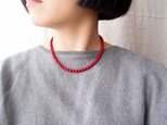 K様 ご予約品／赤珊瑚のネックレス … 刺繍クラスプの画像