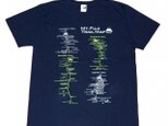 富士山トレイルマップ（登山道）Tシャツ　Mサイズ　ネイビーの画像
