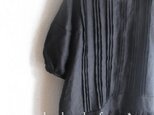 受注製作】F/丈115cm前ピンタックリネンワンピース★黒