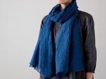 【再入荷】草木染め100番手リネンストール　縹色（はなだいろ）