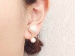 【送料無料】二粒パールのイヤリング（ピアス）