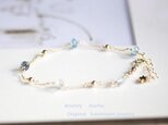 [水玉]アクアマリンステーションブレスレット14KGF
