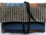 四国の土佐紬で作った和風お財布　あ９０１の画像