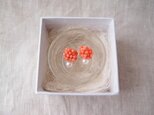 送料無料 つぶつぶ刺繍ピアス … ピンクコーラルの画像
