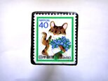 日本1988年　猫　切手ブローチ792の画像