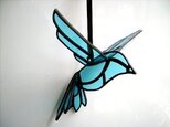 ★3D青い鳥のオーナメント★（ステンドグラス）の画像