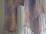 手織り麻ストール・・あおい