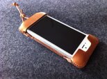 iPhone 5 栃木レザー飴色サドルレザーウォレットジャケットの画像