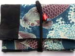 鯉の絵柄の長襦袢で作った和風お財布　あ９２０の画像