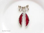 ステンドグラスのイヤリング・赤いシオン＊＊