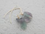 フローライトのマーキスフックピアス薄紫（１４金gf）