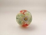 ミルフルール球・三種の花４・ガラス製・とんぼ玉