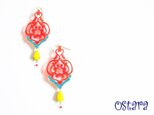 Red Filigree Earrings with Cari-の画像