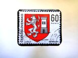 チェコスロバキア　紋章切手ブローチ　833の画像