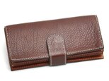 ボタンポケットのゆったり長財布（カラー：Dark Brown）