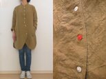 アイリッシュリネン ワーク風シャツコート(糸ボタン)の画像