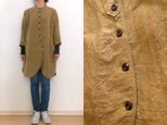 アイリッシュリネン ワーク風シャツコート(木ボタン)の画像