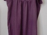 リネンのショールカラーワンピース　ライトパープル