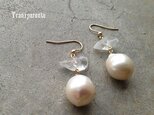 夏・バロックパール&ハーキマーのピアス