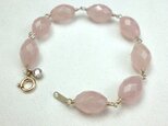 silverF大粒ローズクオーツ　ブレスレット