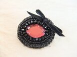 小さな刺繍ブローチ・black(K0273)の画像