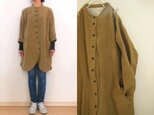 アイリッシュリネン ワーク風シャツコート(木ボタン)の画像