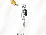 半袖Tシャツ『帰り道に猫・男子』メンズ レディースの画像