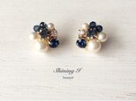 Mix stone *Navy / Earringsの画像