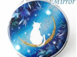 ジュエリーボックス ピルケース 機能付き コンパクトミラー 猫と月~星に願いを~の画像