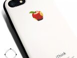 iPhone7/8/iPhoneSE2/iPhoneSE3 軽量レザーケースカバー(ホワイト×ブラック)appleアップルリンゴの画像