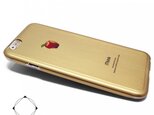 iphone6/iphone6sケース（4.7寸）合金チタンケースiphoneカバー（マットゴールド）リンゴの画像