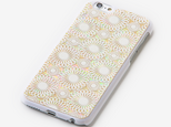 iPhone6/6sケース 天然貝ケース（鞠・白カバー）＜螺鈿アート＞