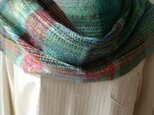 手織りウールのロングストール・野原をかける風の色の画像