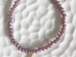 カットグラスチャームブレスレット purpleの画像