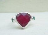 古代スタイル　ルビー　指輪　7号　ステアリングシルバー925