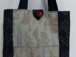 色大島紬で作った和風手提げ袋　１４１の画像
