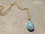 一粒アクアマリンのネックレス・１４Kgf