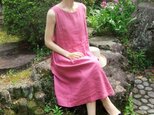 リネン　タックドレス　ローズの画像