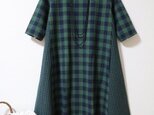 一枚限定★ハーフリネン100% チェックワンピース★