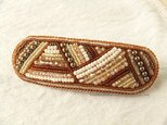 ストライプのバレッタ・brown(K0293)の画像