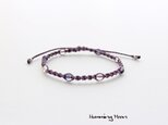 アイオライトと水晶のコードブレスレット/ラベンダー