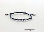 アイオライトと水晶のコードブレスレット/ネイビー