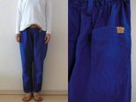 ブルー アイリッシュリネン ゆるりパンツの画像