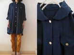 濃紺くったりリネン BIGシャツの画像