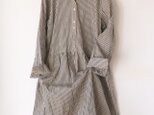【再販】受注製作　播州織のシャツワンピース