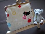 がま口*猫と毛糸玉（角型）の画像