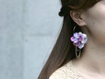 [再]あじさい花束チェーンピアス/イヤリング
