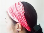 てぬぐいヘアバンド 蛍光ピンクの画像