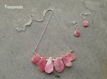PINKオパールの飾りネックレス&ピアス