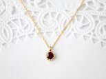 Garnet necklace (gold plating)【受注生産】の画像